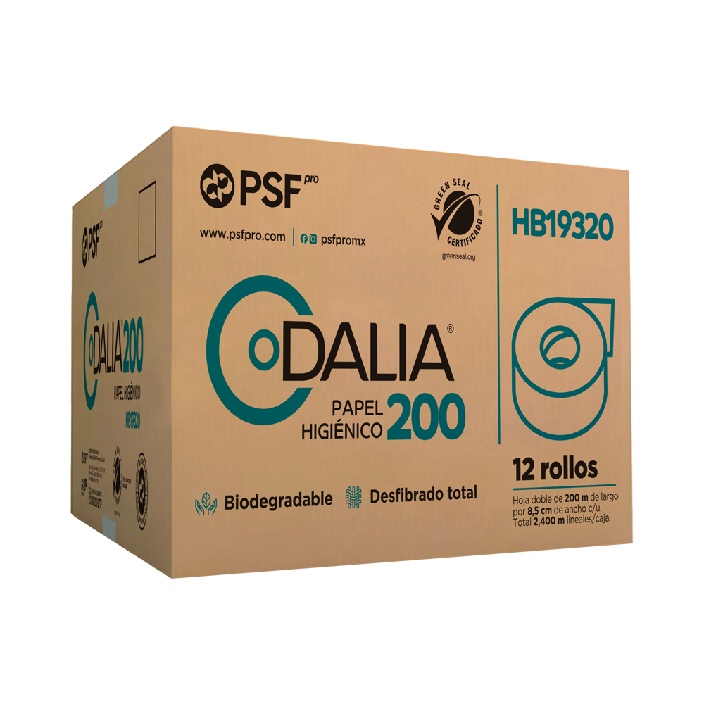Papel Higiénico Jumbo Dalia HD200 · Caja 12 rollos de 200 metros