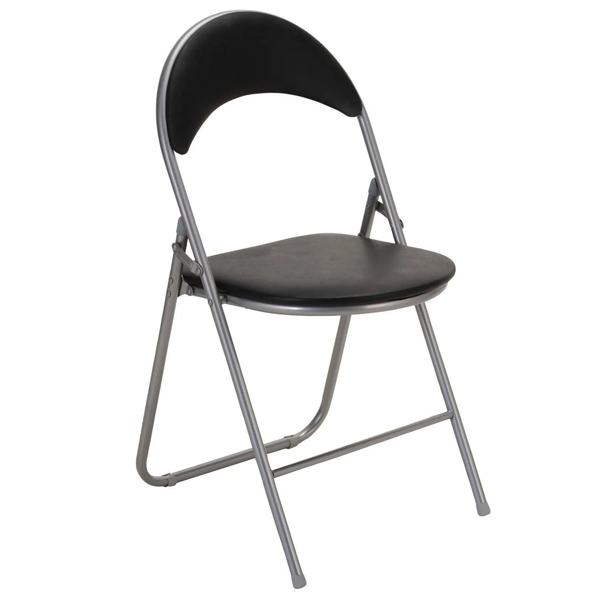 Silla Plegable Acolchada en PVC · Estructura Gris · Respaldo Bajo · Carga 80 kg · 1 pieza