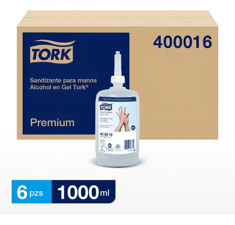Tork Gel Antibacterial (Alcohol en gel) · caja con 6 piezas · 1000 ml