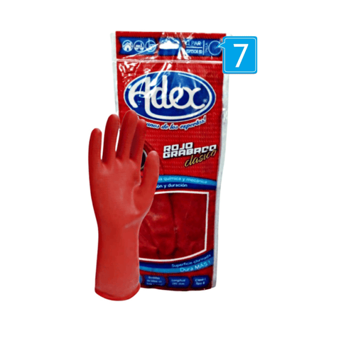 Guantes de Látex Rojos Adex · Tallas 7, 8 y 9