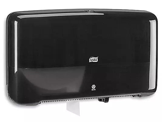 Tork Despachador de Papel Higiénico Mini Jumbo · Plástico Negro · Rollo Doble · 1 pieza