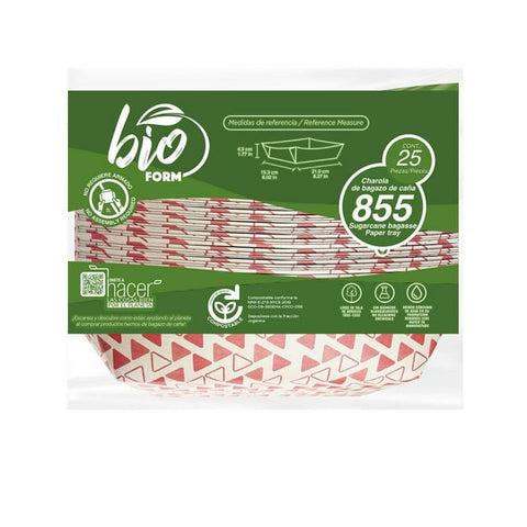 Charola Compostable 3 Libras Cañatek Bioform · 50 piezas