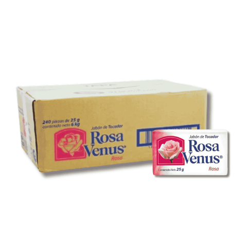 Jabón de Tocador Rosa Venus · Caja 240 pzas de 25 g