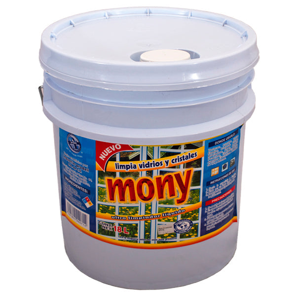 Limpiavidrios Líquido Mony · Cubeta 18 L