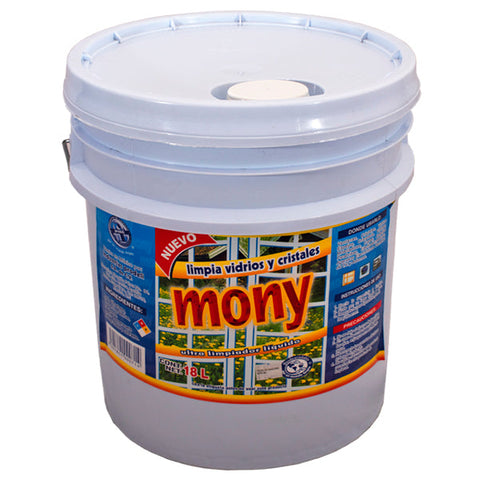 Limpiavidrios Líquido Mony · Cubeta 18 L