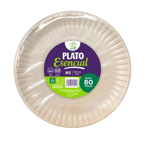 Platos Esencial No. 5 de 21.5 cm Termogreen · 80 piezas