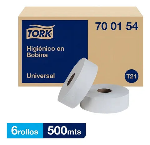 Tork Higienico en bobina Universal Blanco · caja con 6 piezas · 500 mts