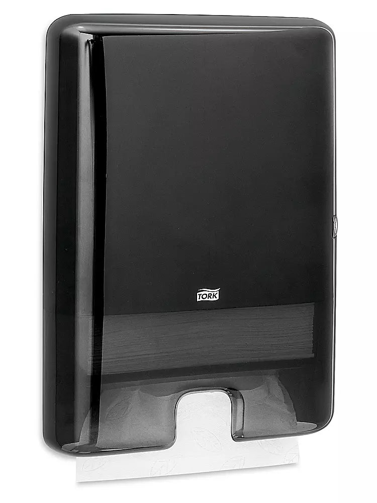 Tork Xpress Despachador de Pared Tamaño Completo para Toallas Interdobladas · Plástico Negro · Sistema H2 · 1 pieza