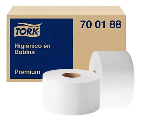 Tork Higienico en Bobina Premium T2 Blanco · caja con 6 piezas · 200 mts