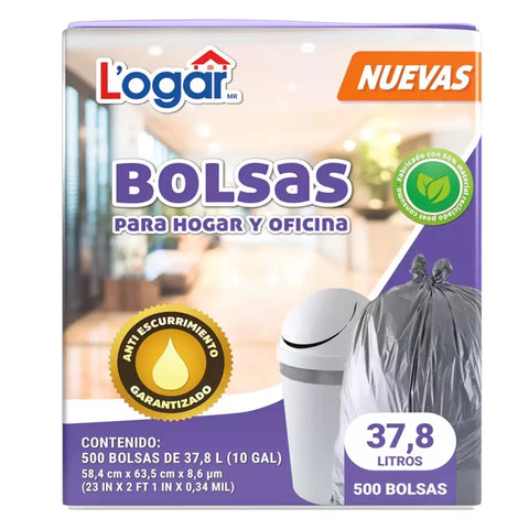 Bolsas para Basura Logar · 500 piezas de 37.8 L