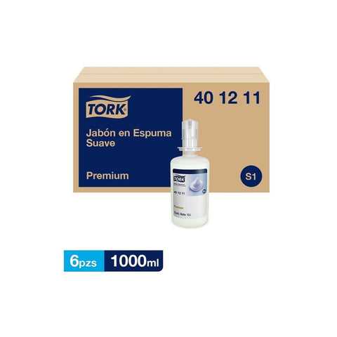 Tork Jabón en Espuma Fragancia Suave · caja con 6 piezas · 1000 ml
